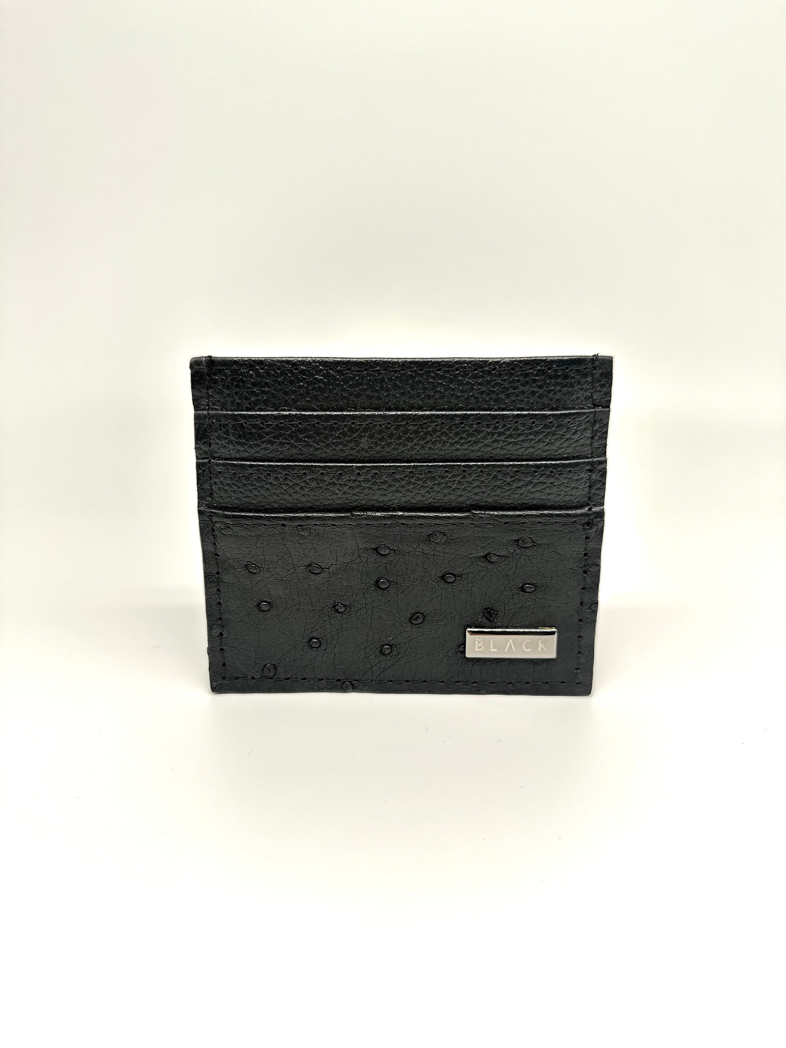 TARJETERO EXOTICO AVESTRUZ BLACK