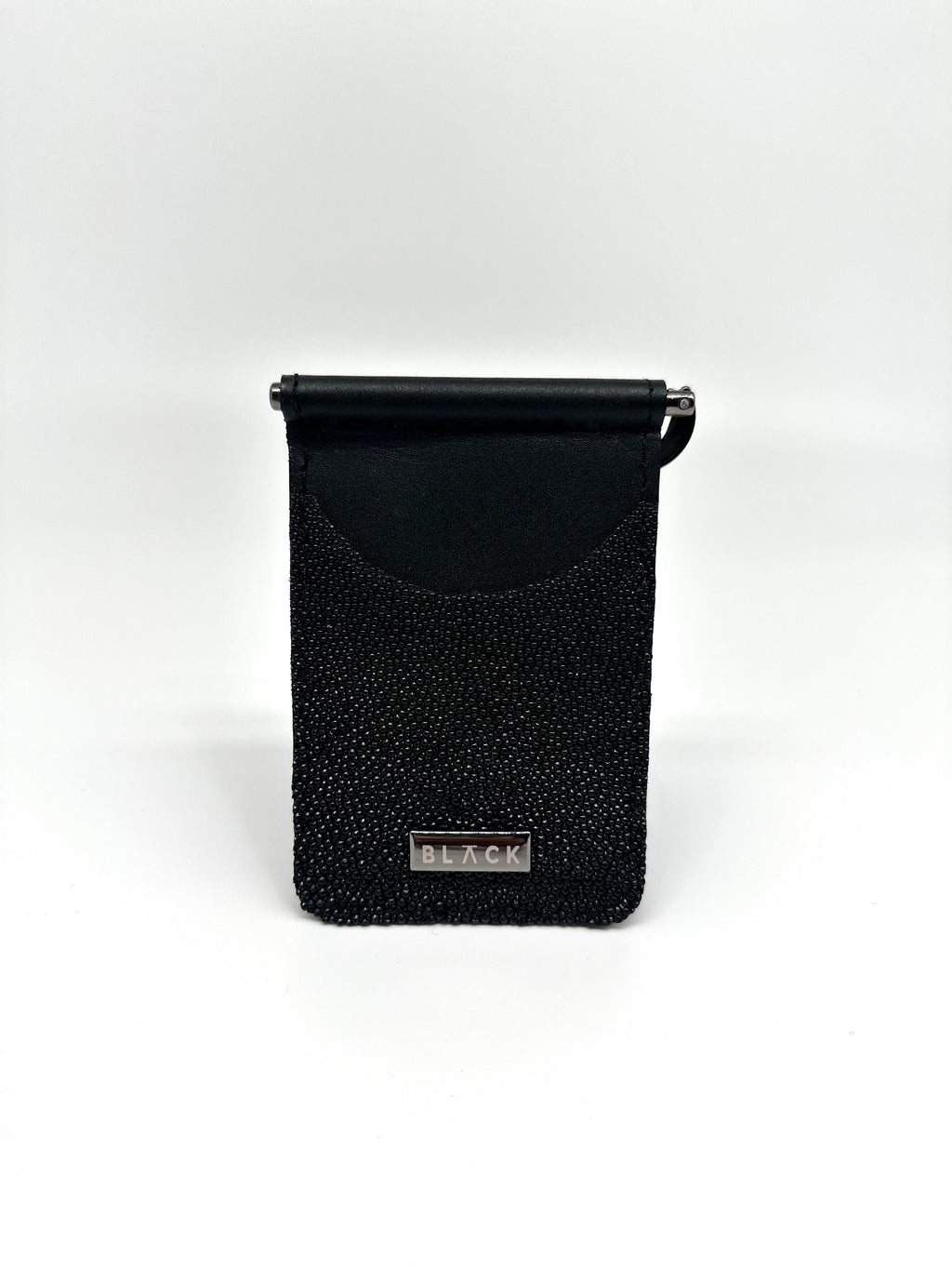 TARJETERO CON CLIP PERLA DE MANTARRAYA BLACK