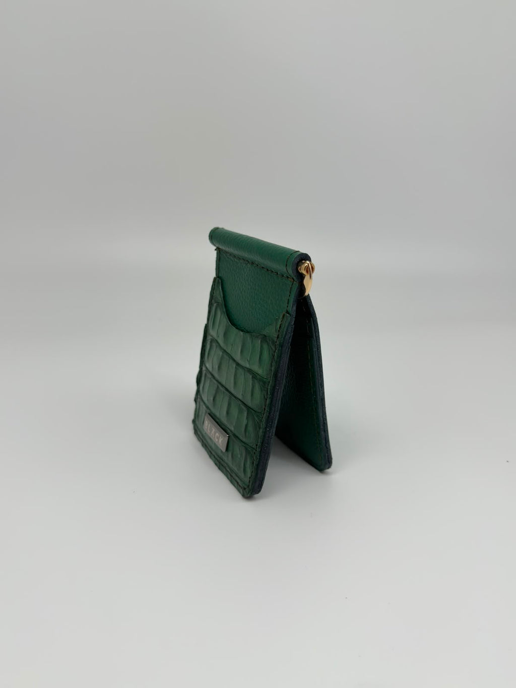 TARJETERO CON CLIP COCODRILO VERDE